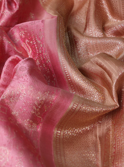 Peach Pink-Peach Pure Kanchipuram Silk Saree