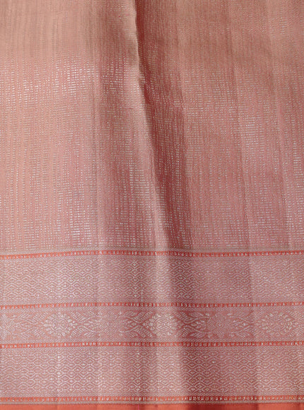 Peach Pink-Peach Pure Kanchipuram Silk Saree