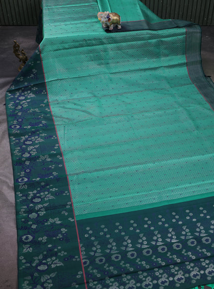 Teal Green-Dark Green Pure Kanchipuram Silk Saree
