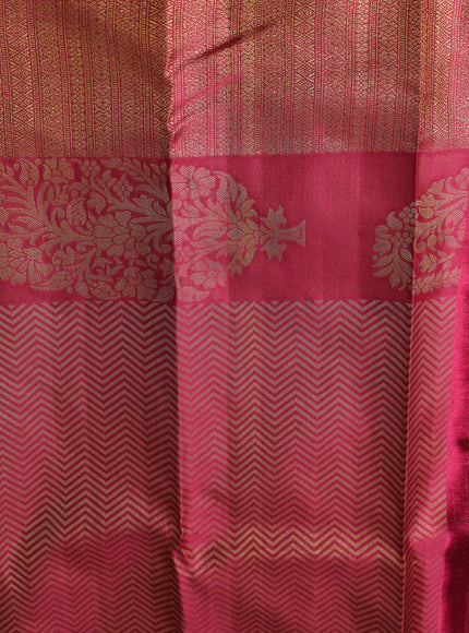 Bottle Green-Maroon Pure Kanchipuram Silk Saree