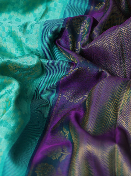 Teal Green Pure Kanchipuram Silk Saree