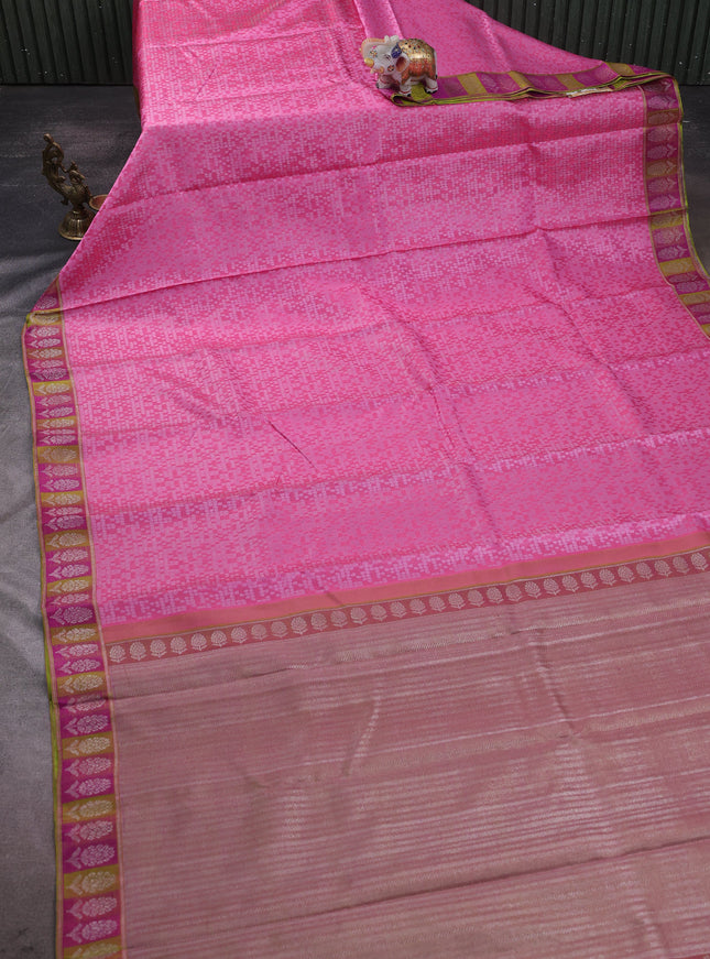 Pink Pure Kanchipuram Silk Saree