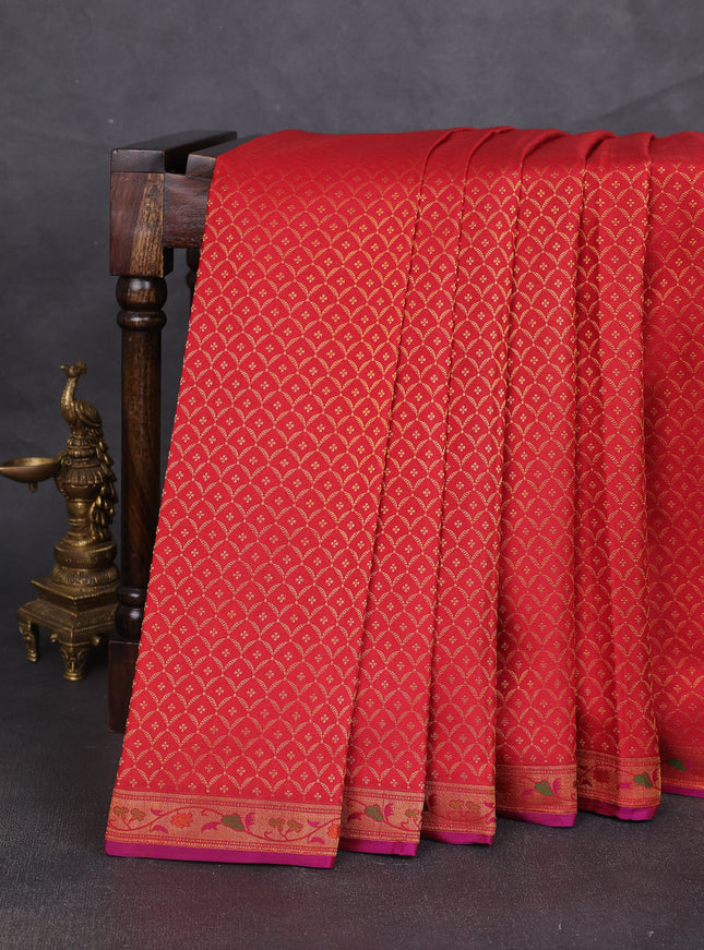 Red Pure Kanchipuram Silk Saree