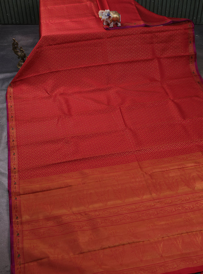 Red Pure Kanchipuram Silk Saree