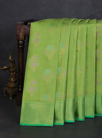 Green-Leaf Green Pure Kanchipuram Silk Saree