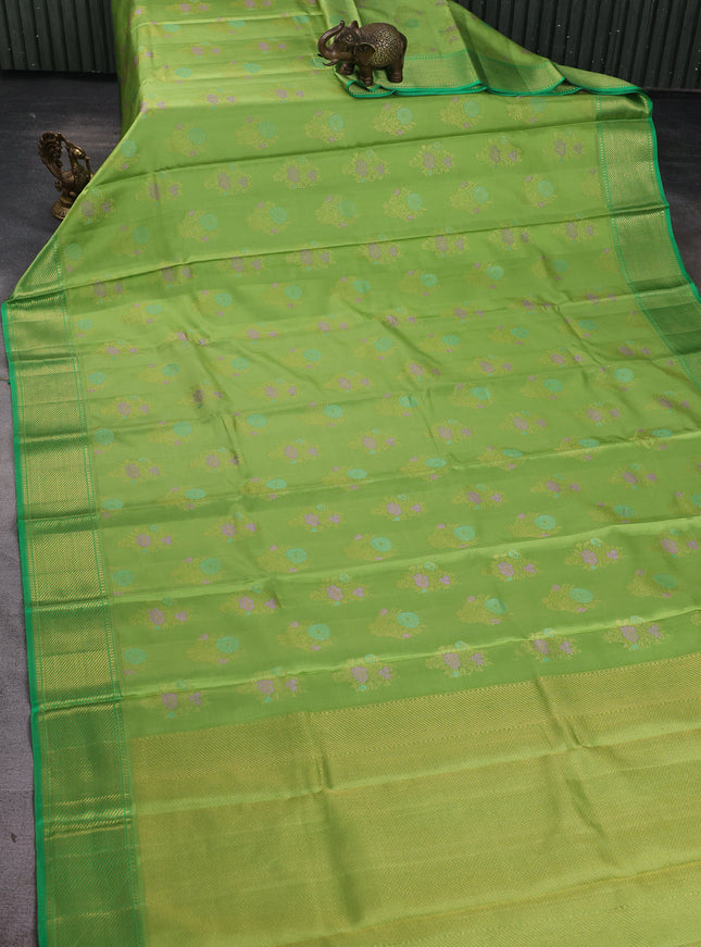 Green-Leaf Green Pure Kanchipuram Silk Saree