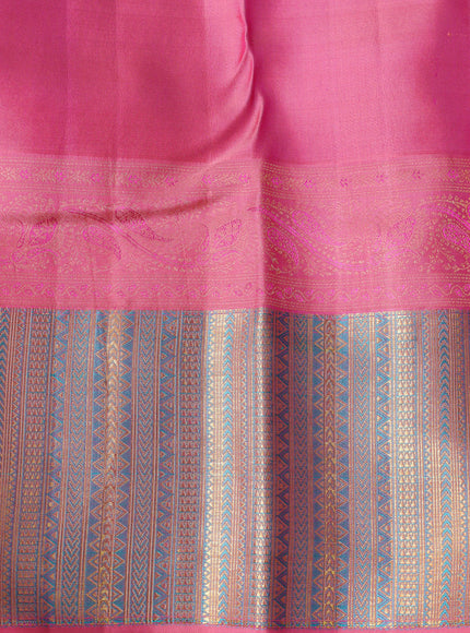 Purple -Gazri Pink Pure Kanchipuram Silk Saree