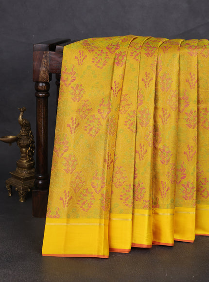 Yellow Pure Kanchipuram Silk Saree