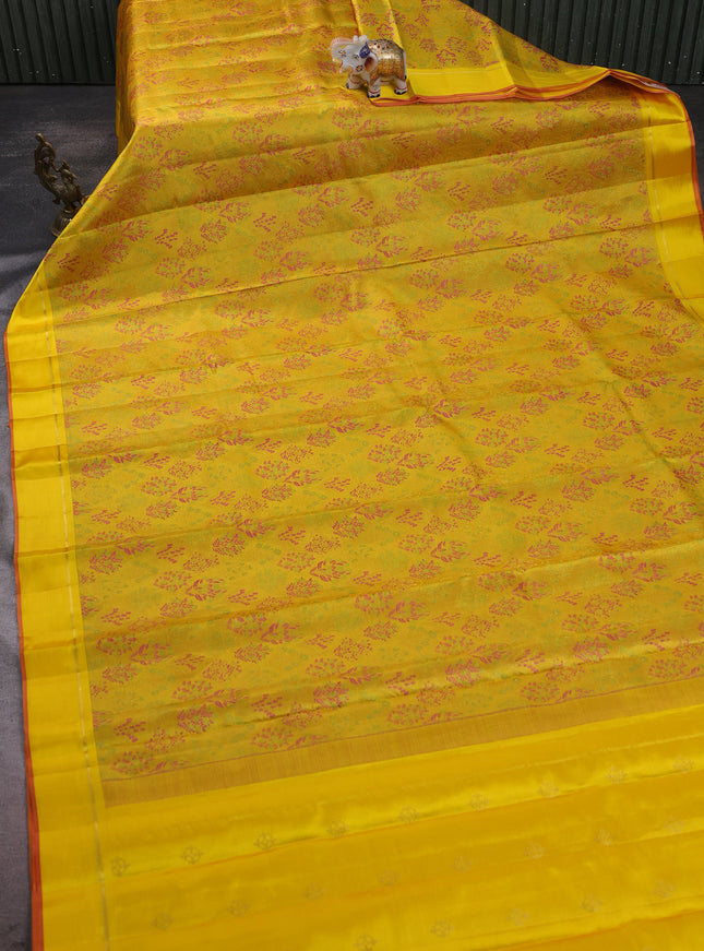Yellow Pure Kanchipuram Silk Saree