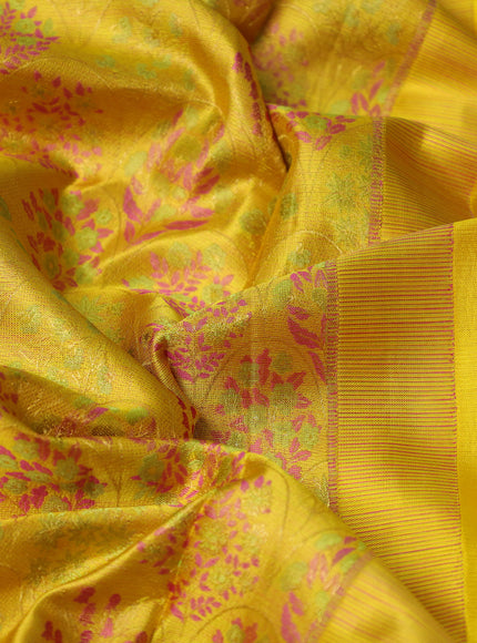 Yellow Pure Kanchipuram Silk Saree