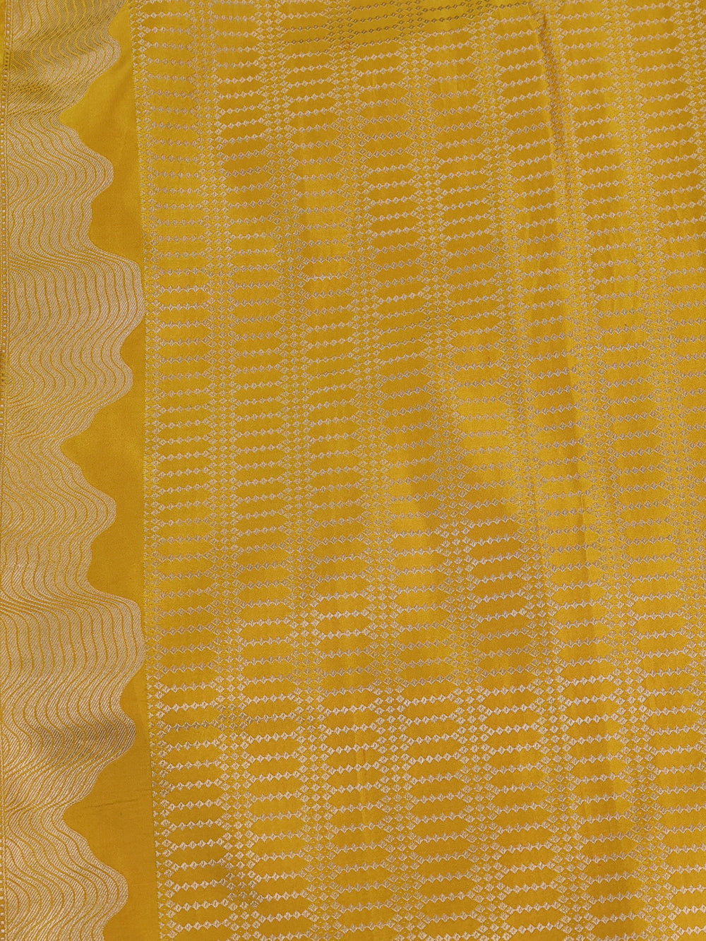Mustard Yellow Banarasi Tanchoi Silk Saree