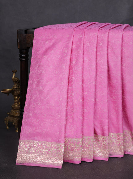 Pink Banarasi Tanchoi Silk Saree
