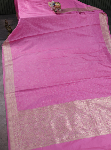 Pink Banarasi Tanchoi Silk Saree