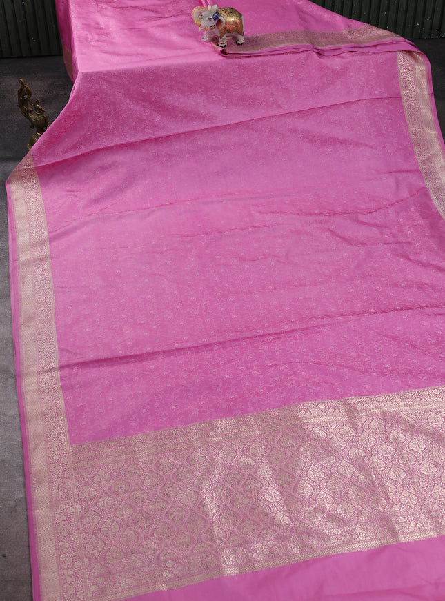 Pink Banarasi Tanchoi Silk Saree