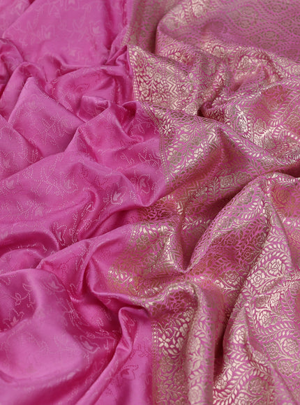 Pink Banarasi Tanchoi Silk Saree