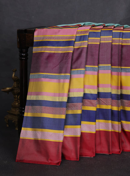 Mint Green - Multi Colour Banarasi Tanchoi Silk Saree