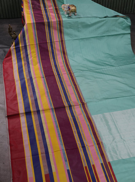 Mint Green - Multi Colour Banarasi Tanchoi Silk Saree