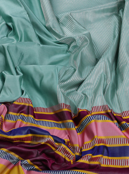 Mint Green - Multi Colour Banarasi Tanchoi Silk Saree