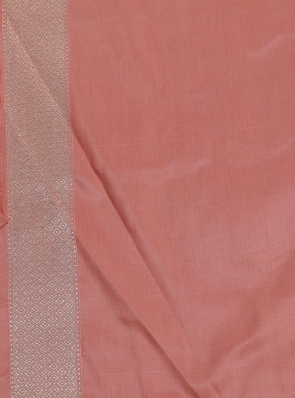 Peach Orange Banarasi Tanchoi Silk Saree