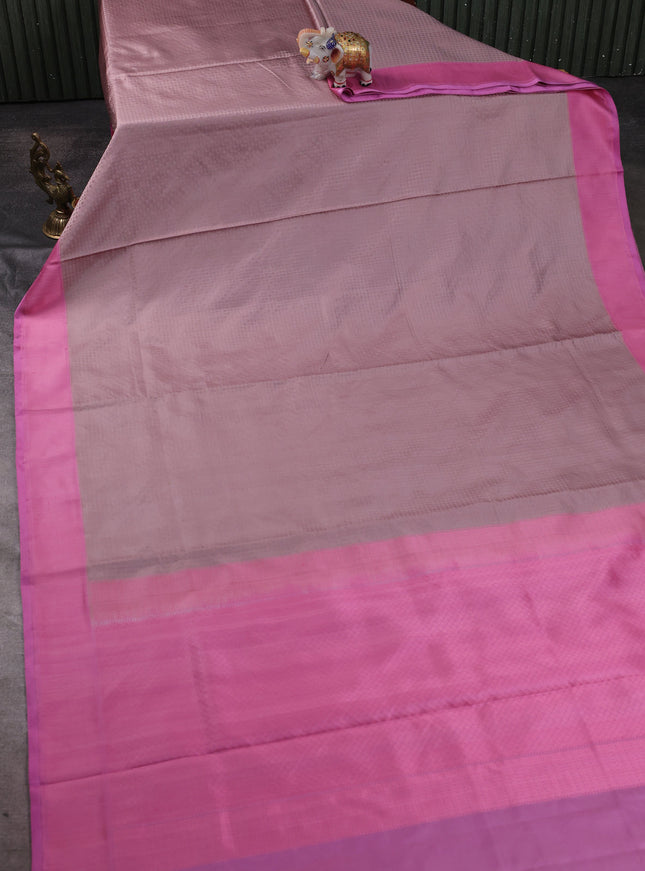Pastel Brown - Pink Banarasi Tanchoi Silk Saree