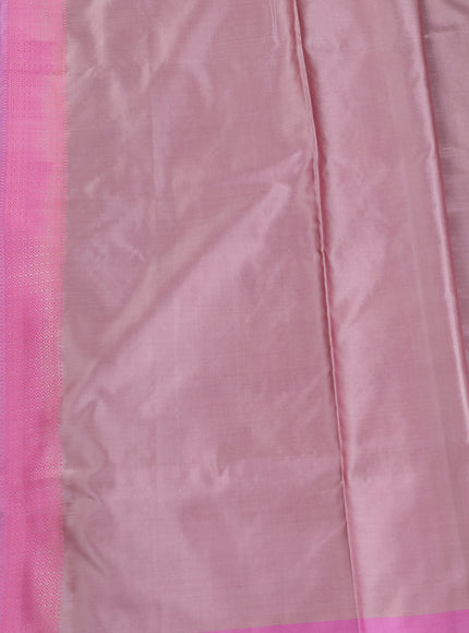 Pastel Brown - Pink Banarasi Tanchoi Silk Saree