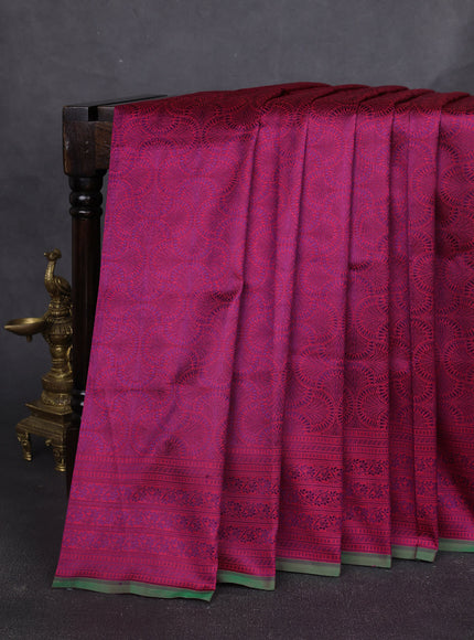 Magenta Banarasi Tanchoi Silk Saree