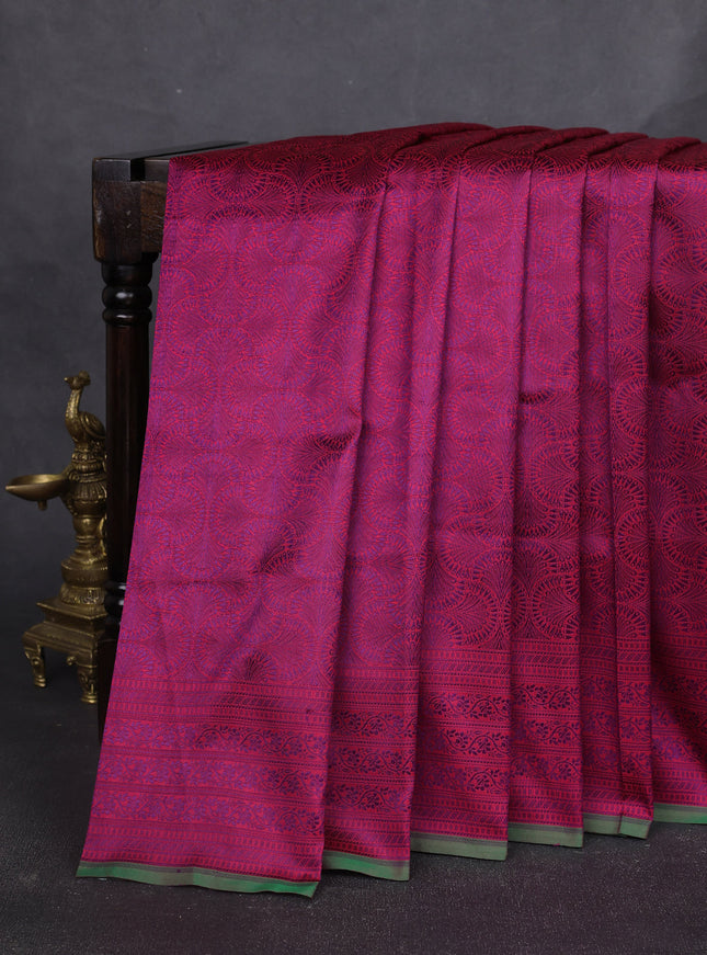 Magenta Banarasi Tanchoi Silk Saree
