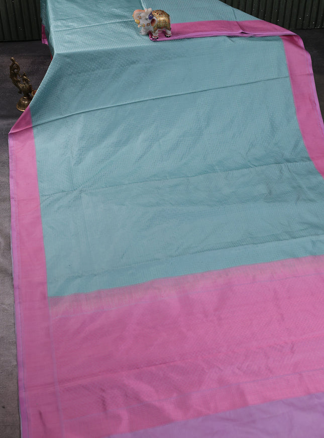 Teal Blue - Lotus Pink Banarasi Tanchoi Silk Saree