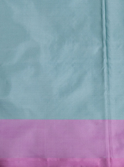 Teal Blue - Lotus Pink Banarasi Tanchoi Silk Saree