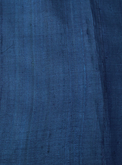 Blue Tussar Embroidery Silk Saree
