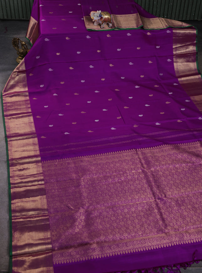 Purple Pure Kanchipuram Silk Saree