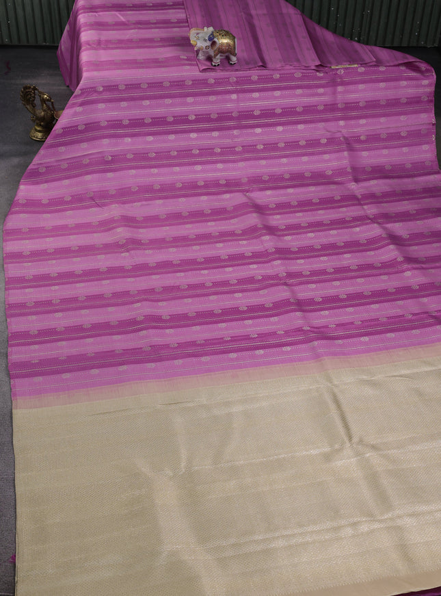 Dusty Pink Pure Kanchipuram Silk Saree