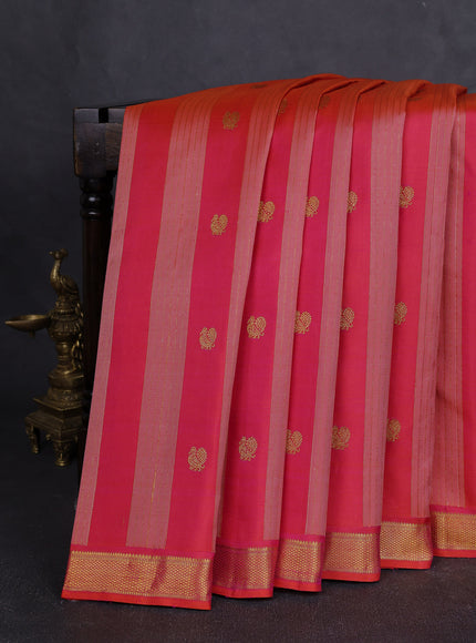 Dual Tone Pink Pure Kanchipuram Silk Saree