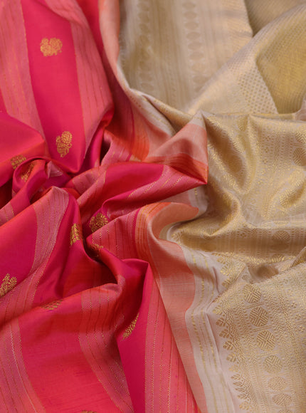 Dual Tone Pink Pure Kanchipuram Silk Saree