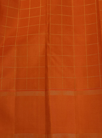 Golden Yellow - Orange Pure Kanchipuram Silk Saree