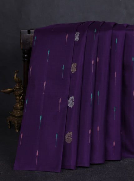 Purple Pure Kanchipuram Silk Saree