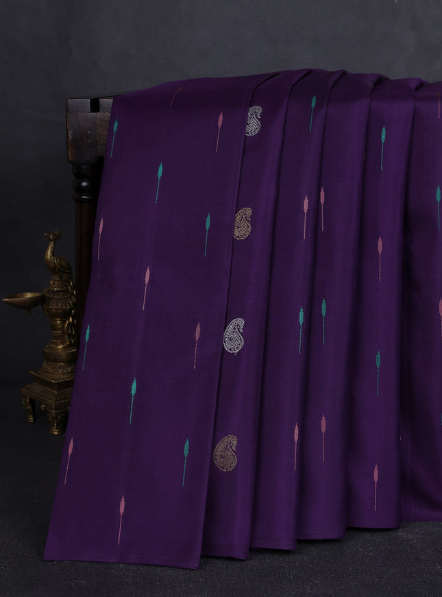 Purple Pure Kanchipuram Silk Saree