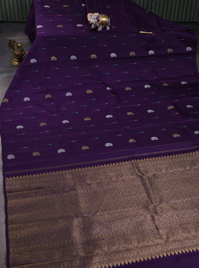 Purple Pure Kanchipuram Silk Saree
