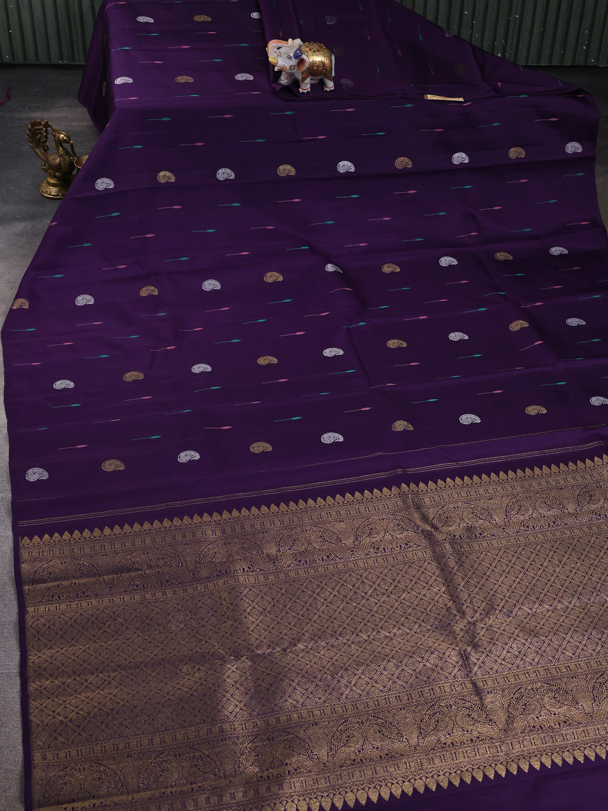 Purple Pure Kanchipuram Silk Saree