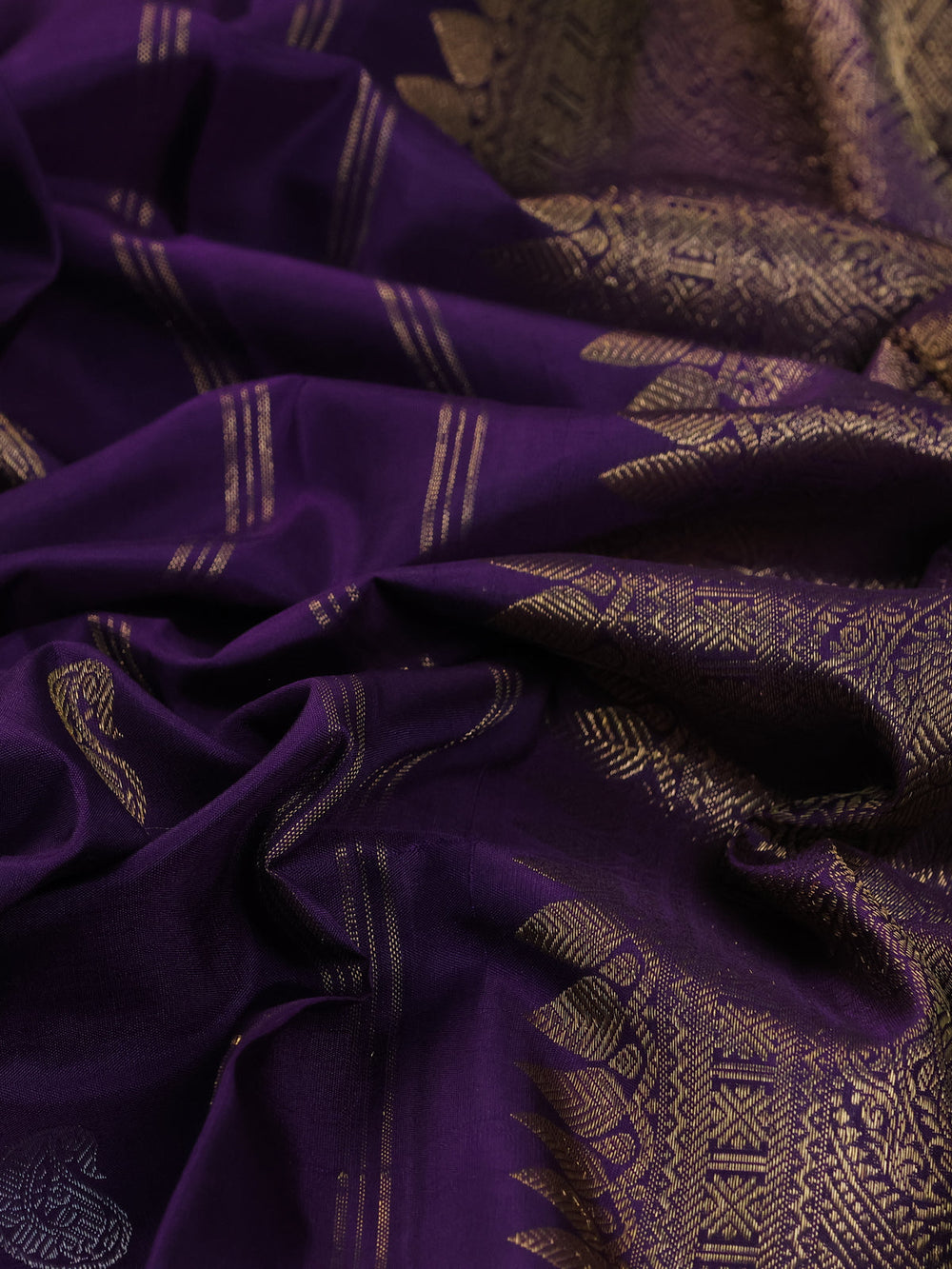 Purple Pure Kanchipuram Silk Saree