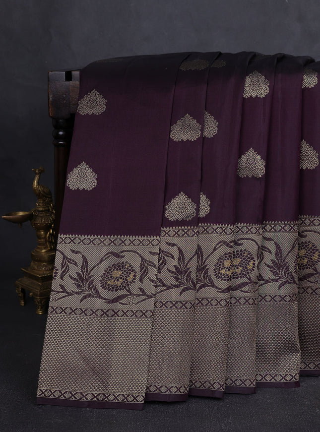Wine Pure Kanchipuram Silk Saree