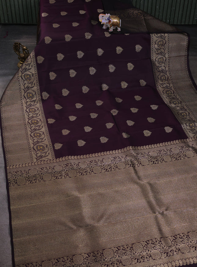 Wine Pure Kanchipuram Silk Saree