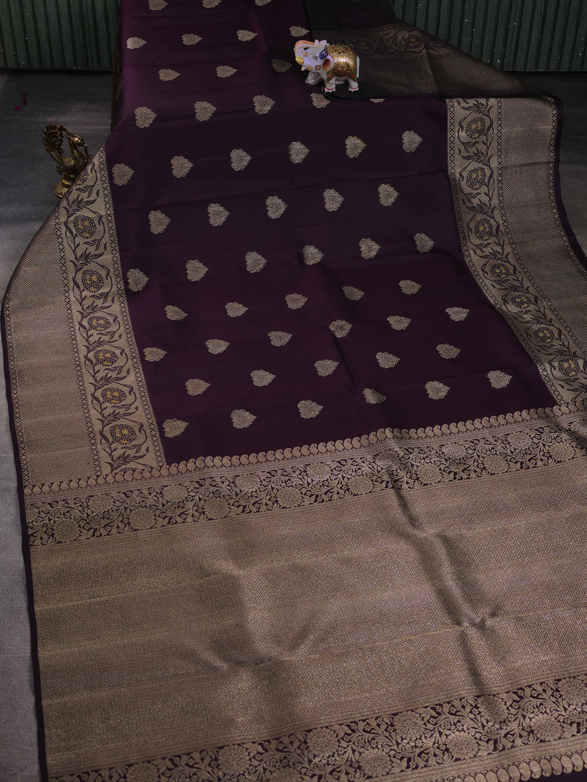 Wine Pure Kanchipuram Silk Saree