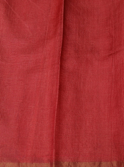 Onion Pink - Red Printed Tussar Silk Saree