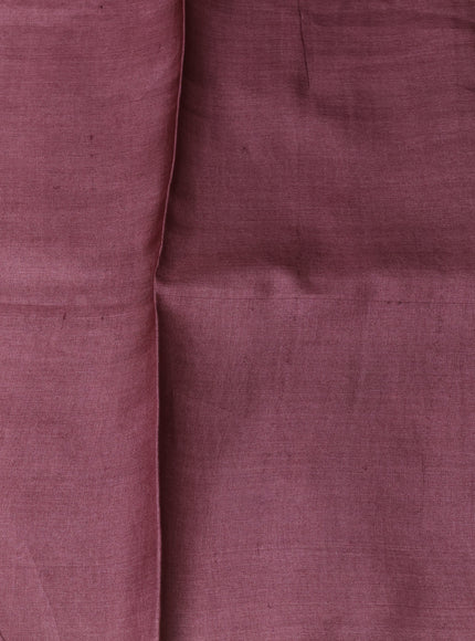 Rust Printed Tussar Silk Saree