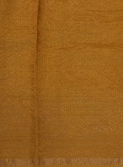 Mustard Printed Tussar Silk Saree