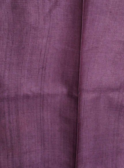 Wine Printed Tussar Silk Saree