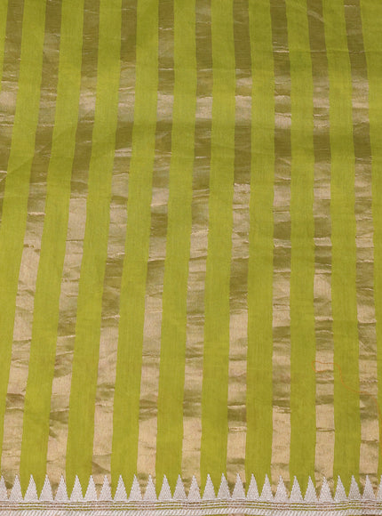 Lime Green Organza Embroidery Saree