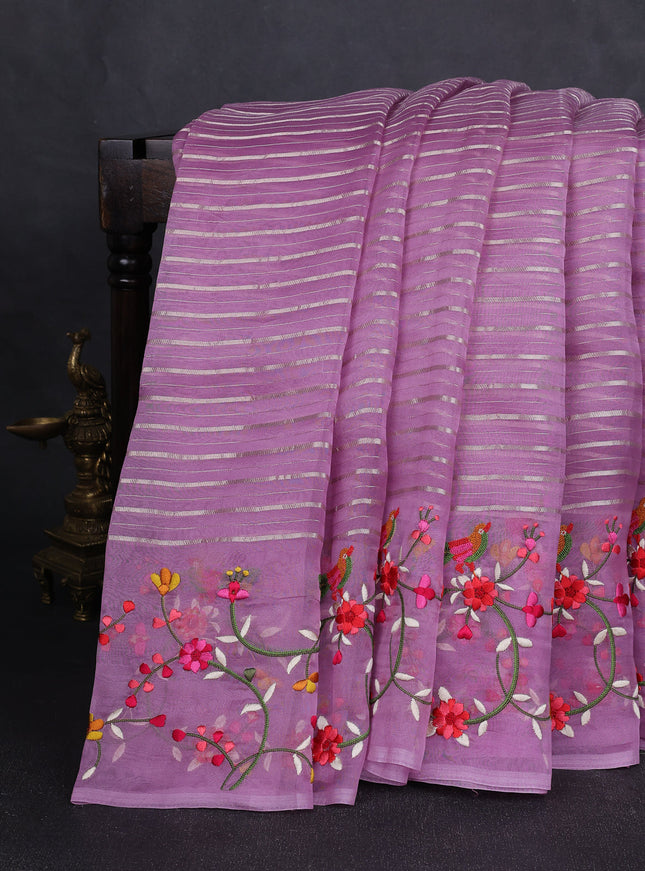 Organza Embroidery Saree