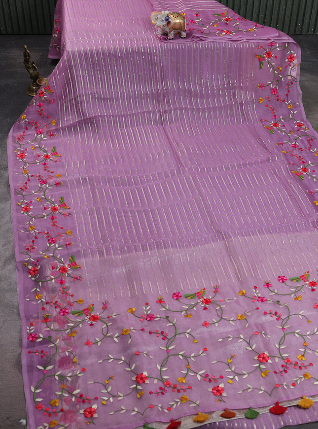 Organza Embroidery Saree